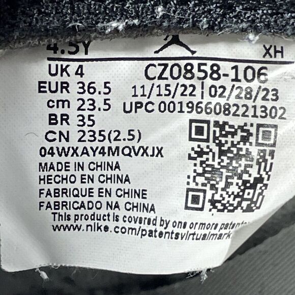 Nike Air Jordan 1 Retro Low OG White/Red CZ0858-106 Shoes 4.5Y Women's Size 6 - Picture 9 of 9